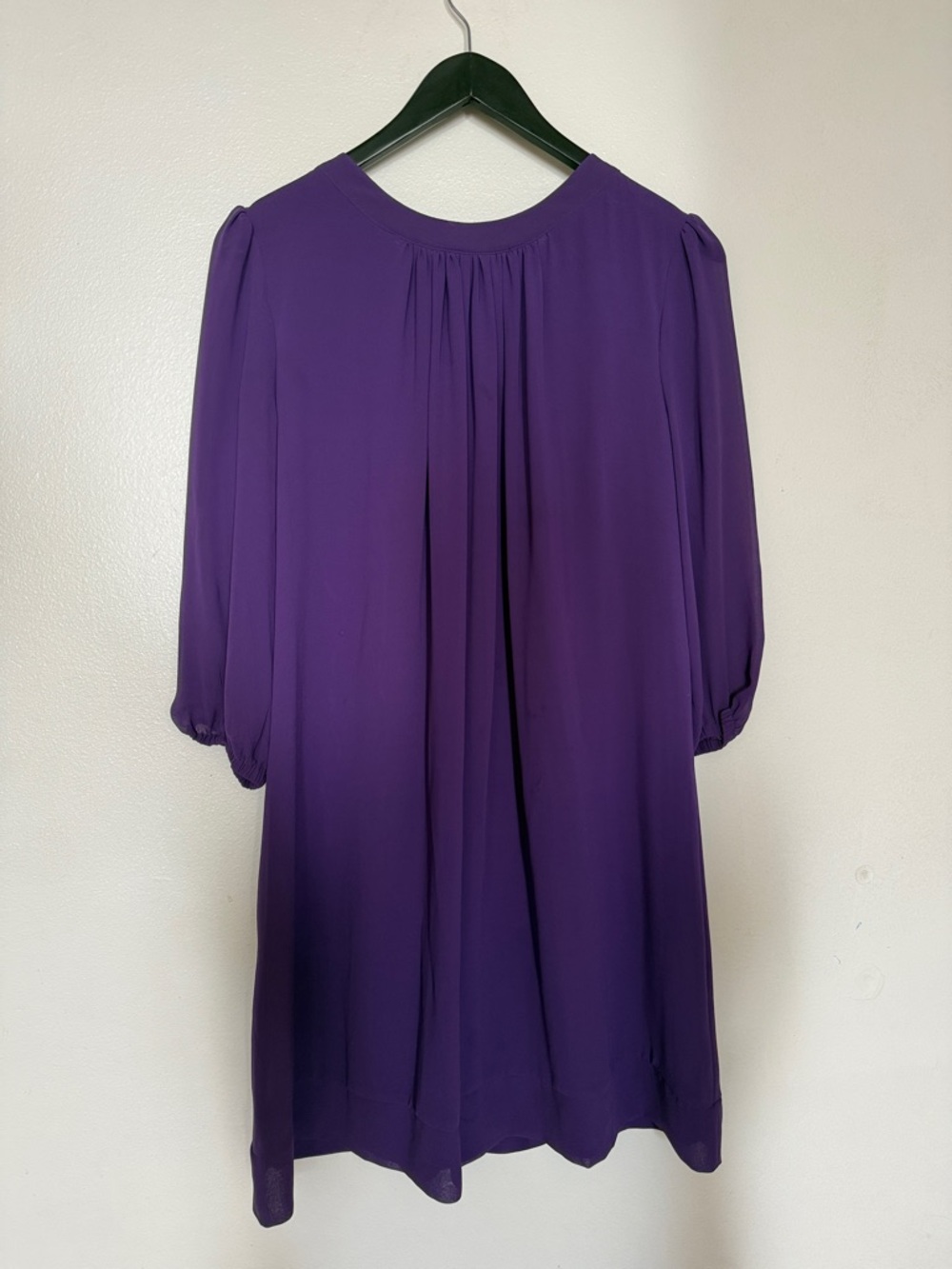 Elegant Purple Midi Pleated Shift Dress